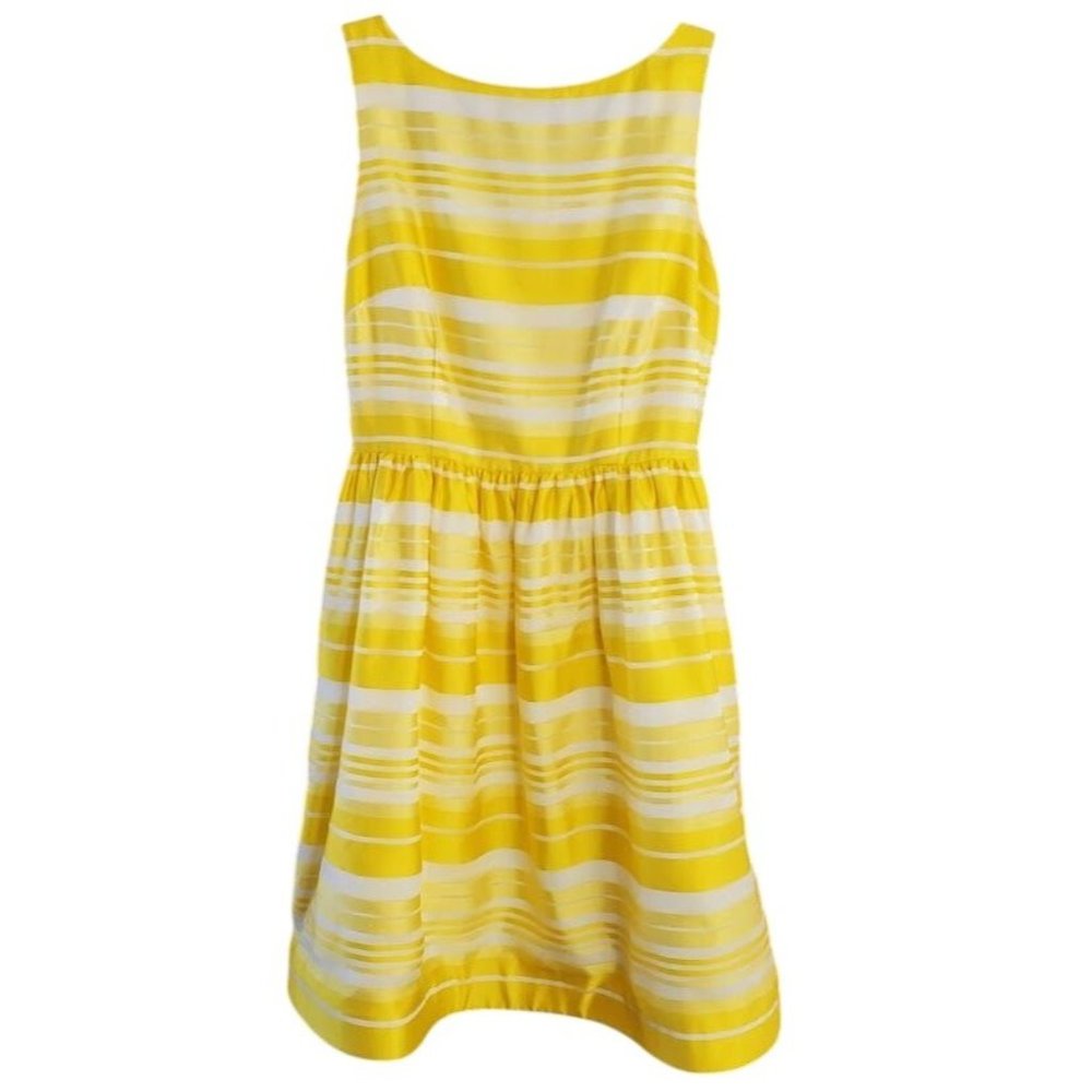 Lilly Pulitzer Eryn Dress in Lemon Sorbet Wrapping Stripe 100% Silk Sleeveless 6